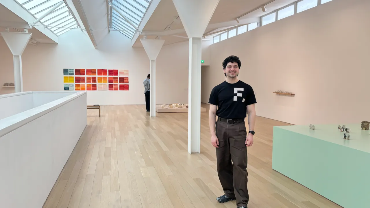 Ben meets you with a smile at the Fruitmarket Gallery, underlining that the greeting is foundational to the experience