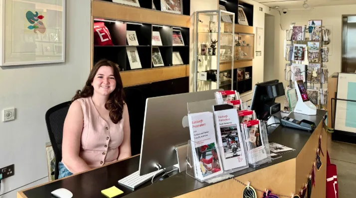 Eilidh greets you with a smile and a tangible passion for the art and artists in this amazing venue