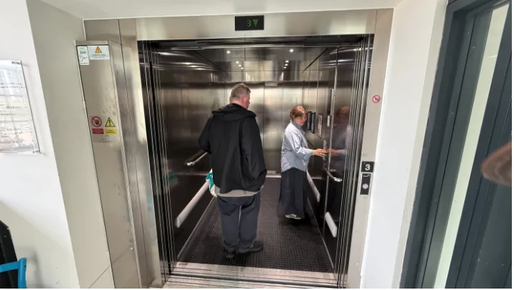 It's not just about the accessibility options provided by EP, but this massive lift is definitely worthy of note — designed to carry both huge pieces of art and disabled people with their mobility aids
